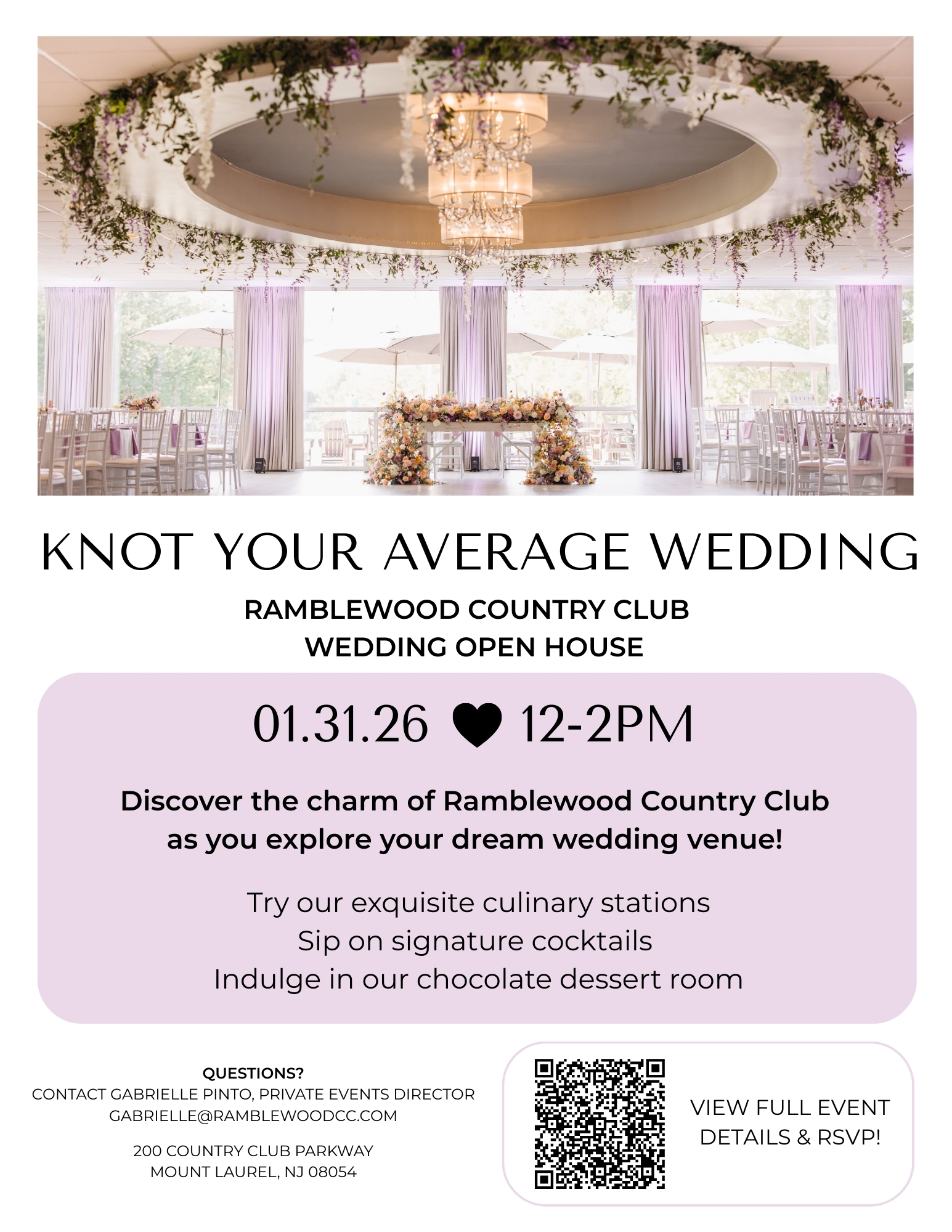 Ramblewood Flyer Wedding Open House Event